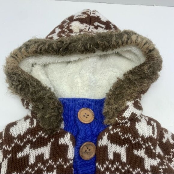 •, Hanna Andersson Cat Dog Knit Jacket Fur Hood Unisex - Picture 5 of 11